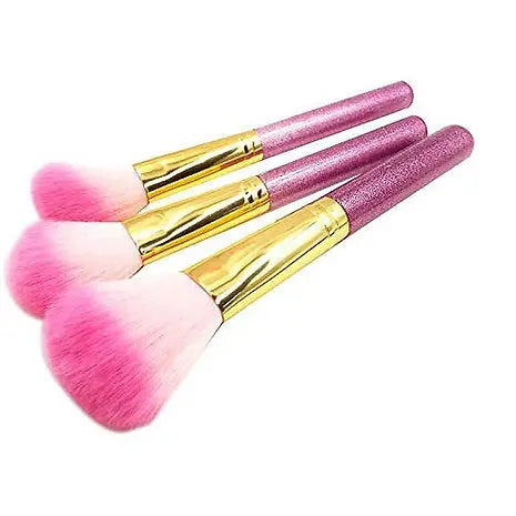 ROSLET Glitter Glamour 9-Piece Makeup Brush Collection - Professional Synthetic Brushes with Holder India