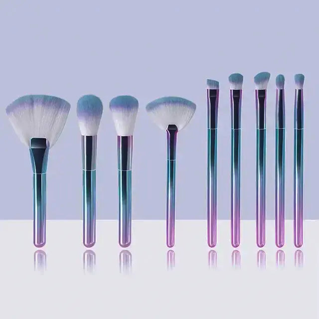 ROSLET Colorful Face Brushes 9 Piece Fantasy Beauty Set