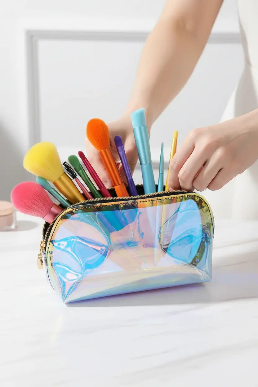 Colorful professional beauty tools for contour powder and eye makeup