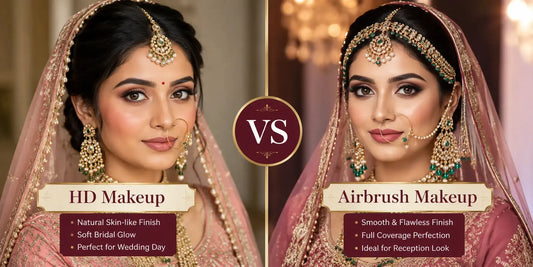 HD makeup vs airbrush makeup comparison for Indian brides