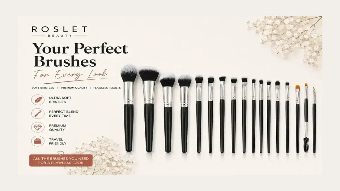 Different professional makeup brushes for foundation powder blush concealer and eyeshadow application