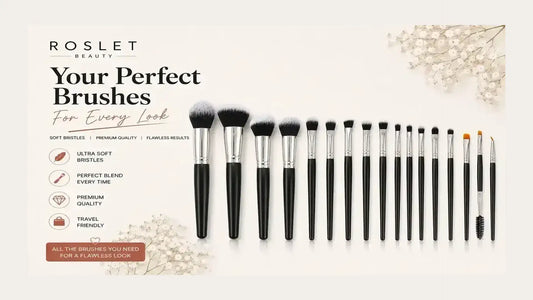 Different professional makeup brushes for foundation powder blush concealer and eyeshadow application