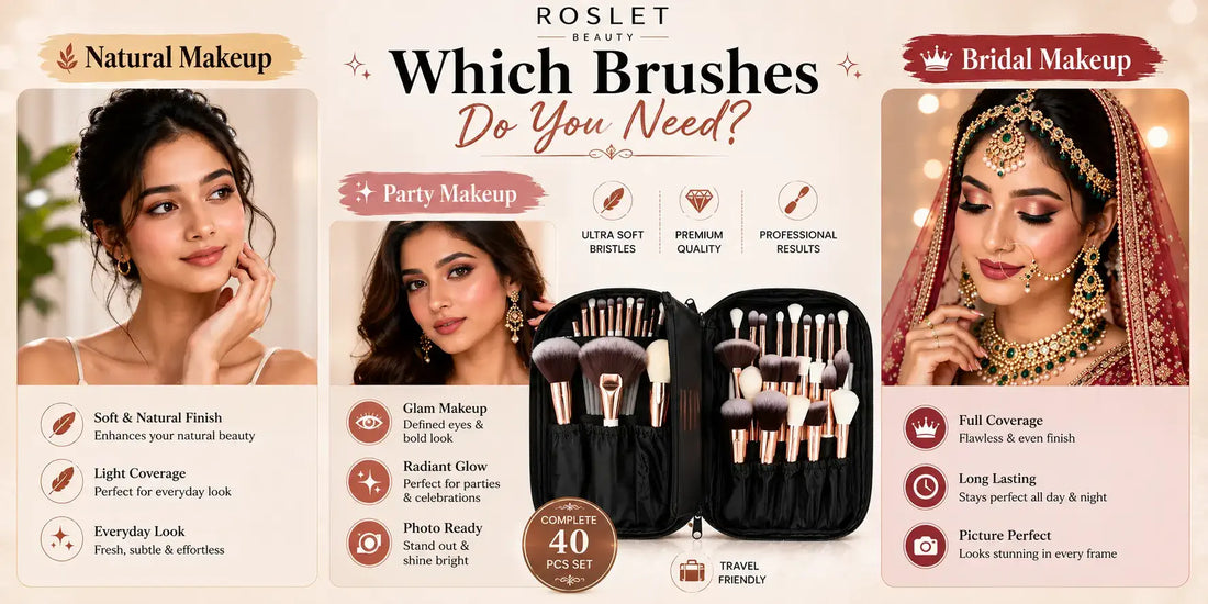 Best makeup brushes for natural party and bridal makeup looks