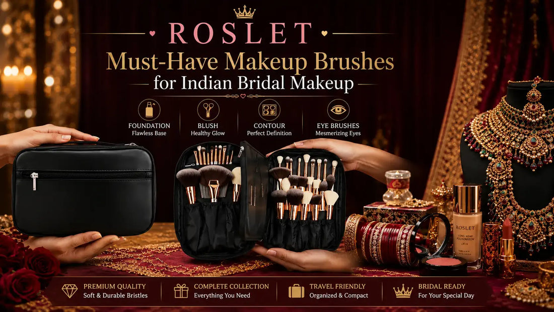 Must-have makeup brushes for Indian bridal makeup including face and eye brushes