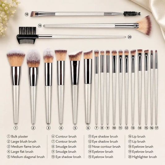 Professional makeup brush set for avoiding common makeup blending mistakes