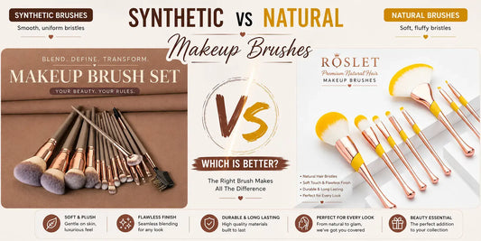 Synthetic makeup brushes compared with natural makeup brushes