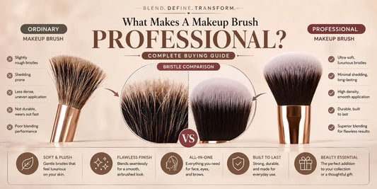 Professional makeup brushes compared with regular makeup brushes