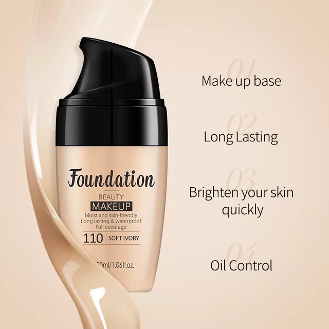 Roslet waterproof foundation long lasting, soft& smooth, moist & skin- friendly