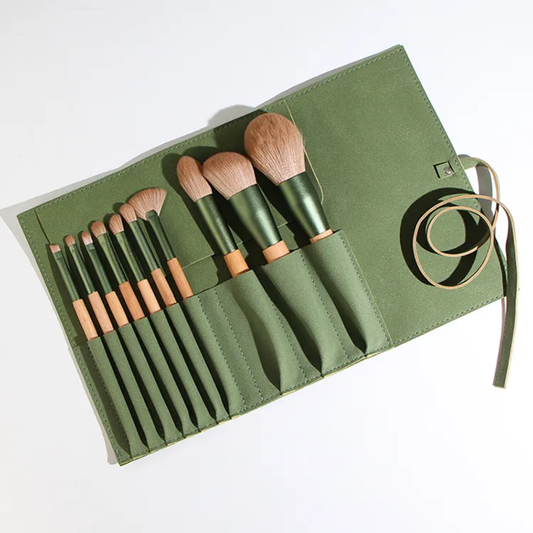 ROSLET Luxury Natural Professional Makeup Brush SET - 10Pcs With Kit