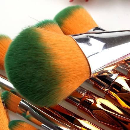 Roslet colorful makeup brushes for powder contour eye blush set of 9pcs