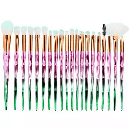 Roslet Professional Eye Brush Set, 20 Pcs Unicorn Eye brushes (Pink-Green)