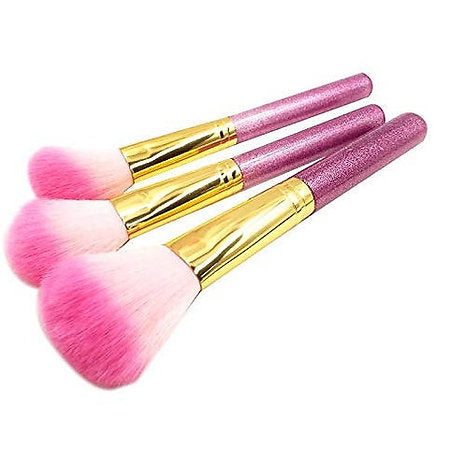 Roslet Makeup brushes 9Pcs set makeup brush with holder soft synthetic glitter handle