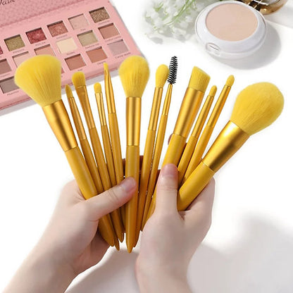 Roslet Makeup Brushes 12 Pcs Lemon Makeup Brushes Set Premium Synthetic Goat Hair