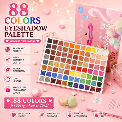88 color eyeshadow palette with matte and shimmer shades