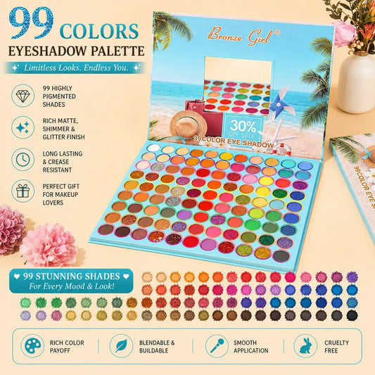 99 Colors Eyeshadow Palette with Matte Shimmer and Glitter Shades for Eye Makeup in India
