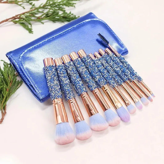 ROSLET Luxury Glitter Makeup Brushes 10 Pcs Diamond India