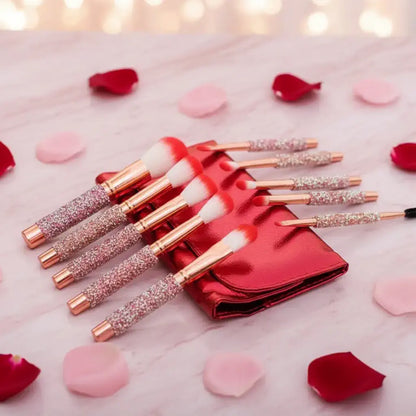 ROSLET Crystal Makeup Brushes with Rhinestone Handles - Super Soft 