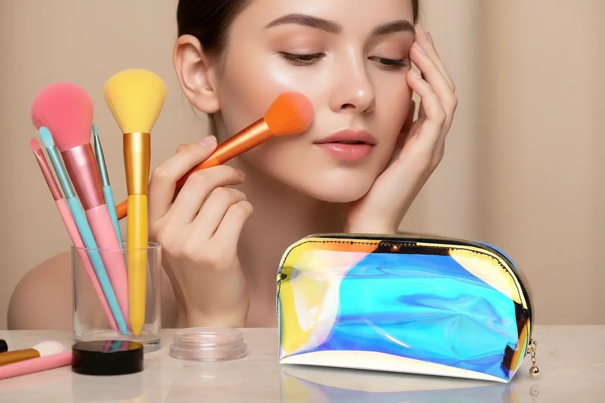 ROSLET Premium Makeup Brushes - 12 Piece Kabuki Rainbow Set Professional Synthetic