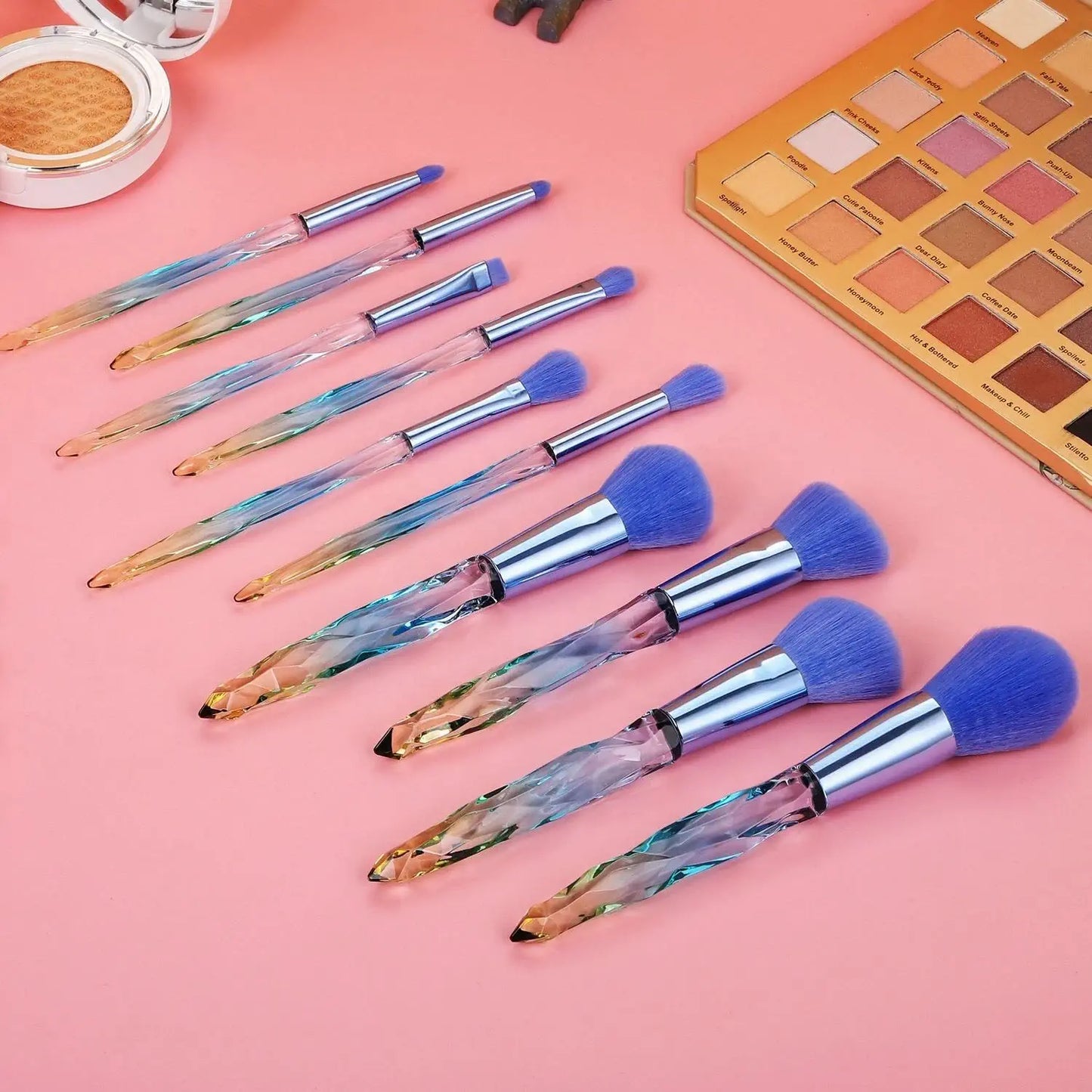 ROSLET  crystal handle makeup brushes 10 pcs India