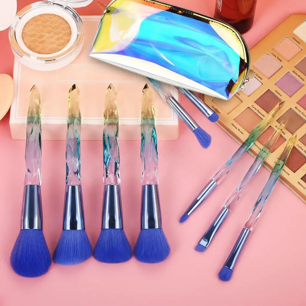ROSLET rainbow crystal handle brushes 10 pcs India
