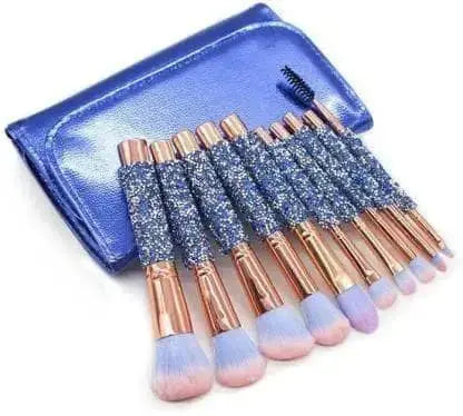 Roslet 10 PCS makeup brushes with kit Luxury brush set with bag, glitter diamond-studded. Roslet