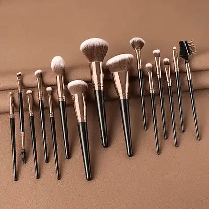 Roslet 15pcs Premium Synthetic Kabuki makeup brushes set including eyeshadow blending brush (Black) Roslet