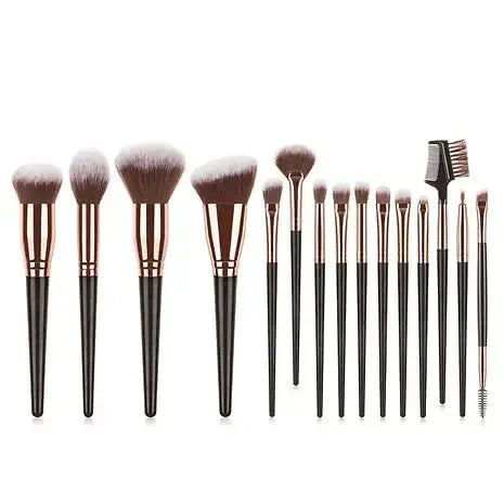 Roslet 15pcs Premium Synthetic Kabuki makeup brushes set including eyeshadow blending brush (Black) Roslet