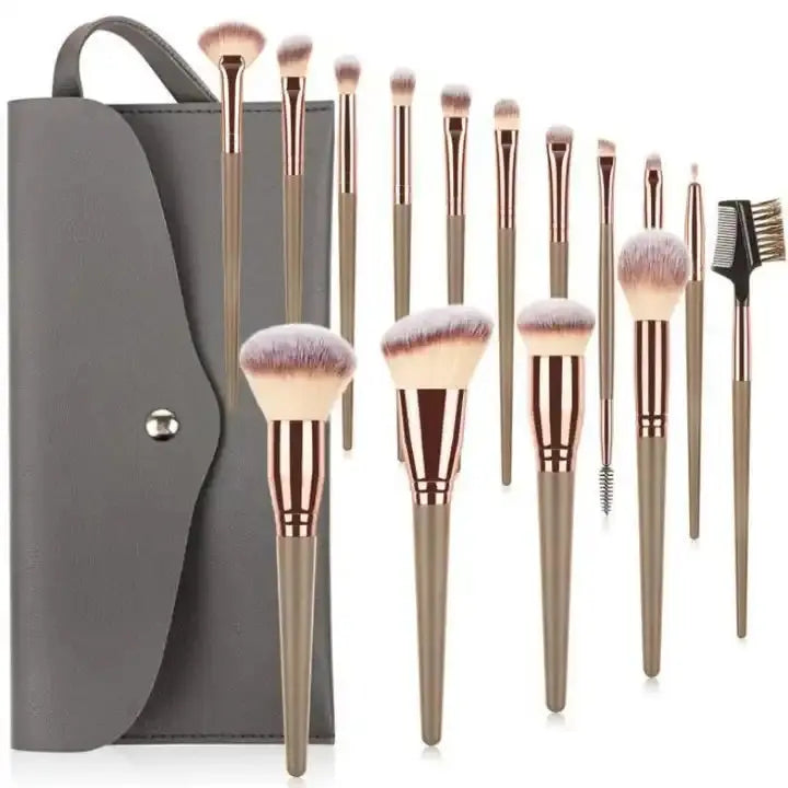 Roslet 15pcs Premium Synthetic Kabuki makeup brushes set including eyeshadow blending brush (Black) Roslet