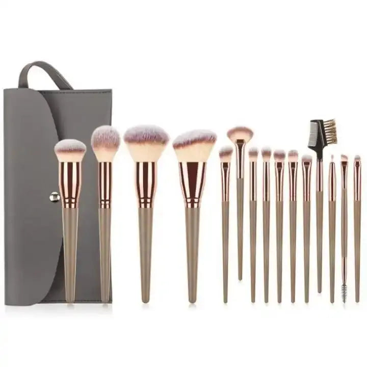 Roslet 15pcs Premium Synthetic Kabuki makeup brushes set including eyeshadow blending brush (Black) Roslet