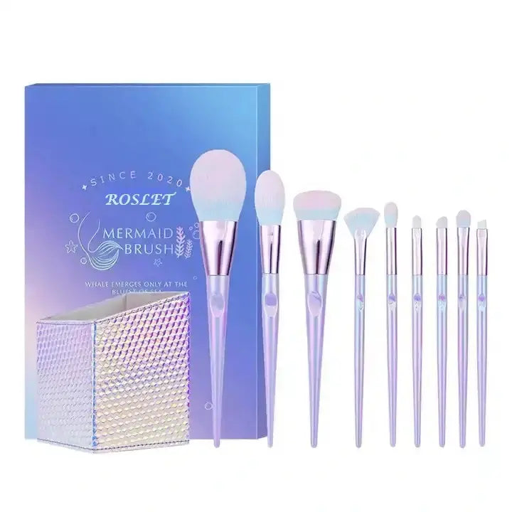 Roslet Artist Makeup Brushes professional organizer brush set with multicolor laser barrel Roslet