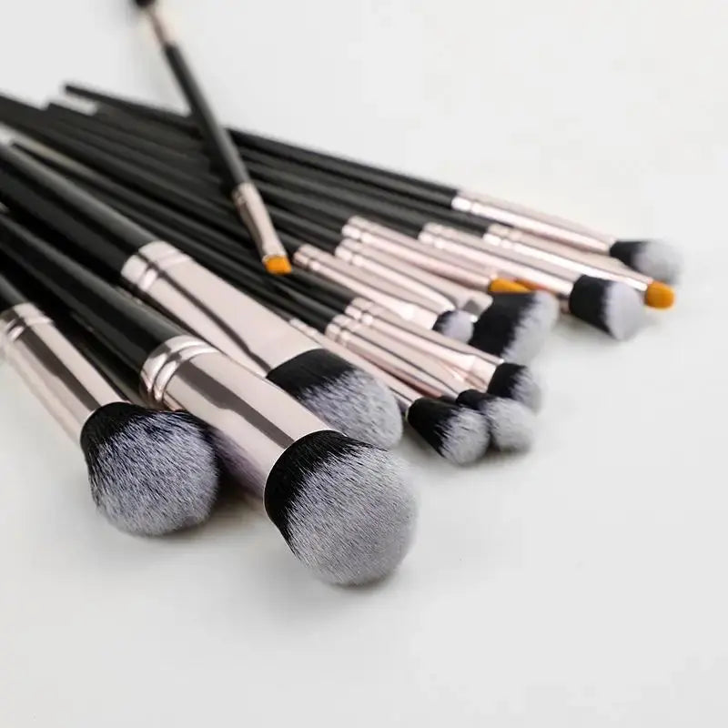 Best Blending Brush Set for Flawless Makeup premium quality powder concealer 16 pcs ( Black)