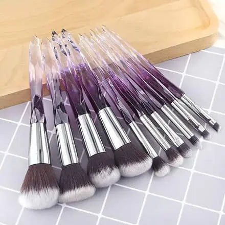 Roslet Crystal Makeup Brushes set with transparent handle luxurious make-up brush set Rolset