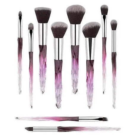 Roslet Crystal Makeup Brushes set with transparent handle luxurious make-up brush set Rolset