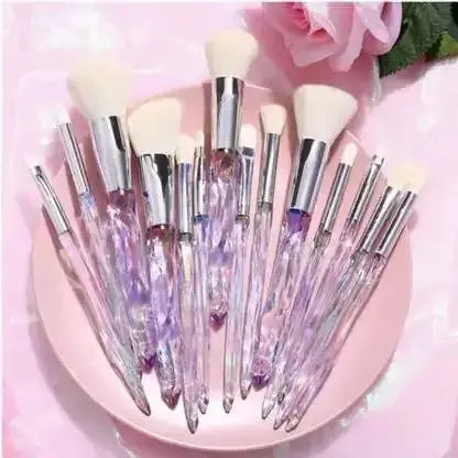 Roslet Crystal Makeup Brushes set with transparent handle luxurious make-up brush set Rolset