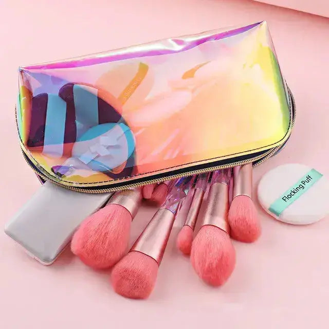 Roslet Crystal Makeup Brushes set with transparent handle luxurious make-up brush set Rolset