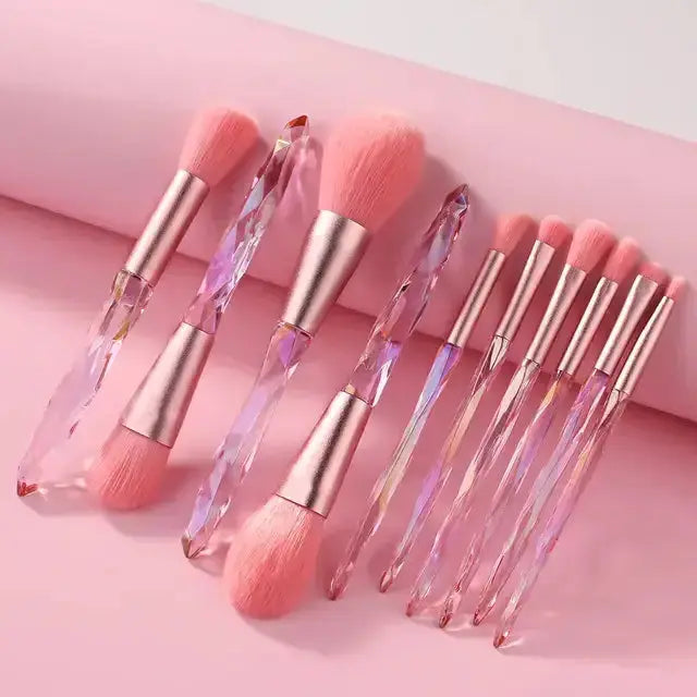 Roslet Crystal Makeup Brushes set with transparent handle luxurious make-up brush set Rolset