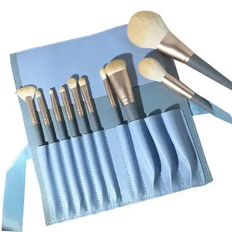 Roslet High Quality Makeup Brushes 10 PCs Brush Set Premium Synthetic Foundation with Bag Rolset