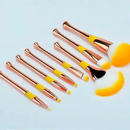 Roslet Makeup Brushes Natural Hairs - Professional Premium Brush set 8pcs Rolset