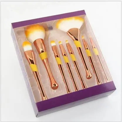 Roslet Makeup Brushes Natural Hairs - Professional Premium Brush set 8pcs Rolset