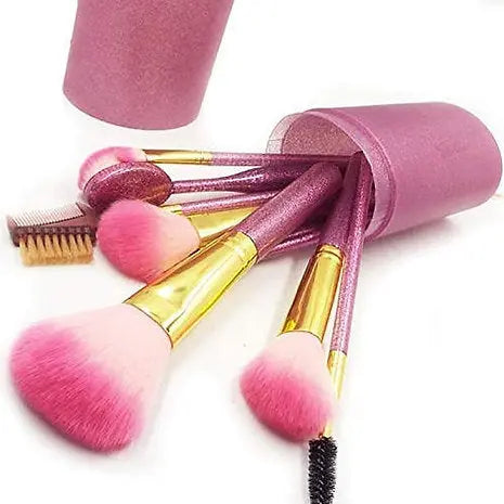 Roslet Makeup brushes with holder 9Pcs makeup brush set soft synthetic glitter handle Roslet