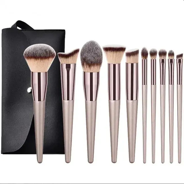 Roslet Professional Makeup Brush Set Premium Synthetic Foundation Powder Brushes 10 pcs Rolset