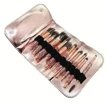 Roslet Soft Makeup Brushes Set 10pcs with Bag Newest Diamond-studded for Face Rolset