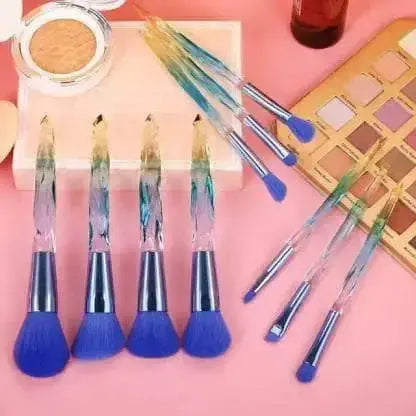 Roslet best multicolor makeup brushes crystal handle 10 pcs eye and face brush Roslet