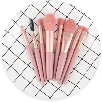 Roslet mini makeup brush set 8 PCS with Bag travel brushes set (Pack of 8) Rolset