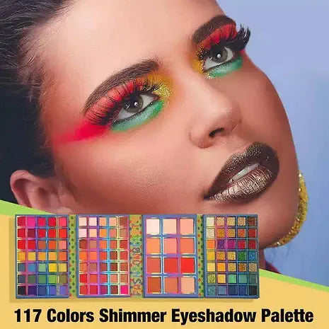 Roslet Eyeshadow Palette 117Colors Matte Shimmer Eye Shadow Contour Blush Powder