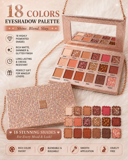 Bridal eye makeup palette with matte and shimmer shades