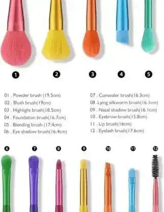Bridal and party rainbow makeup brushes for glam beauty styles