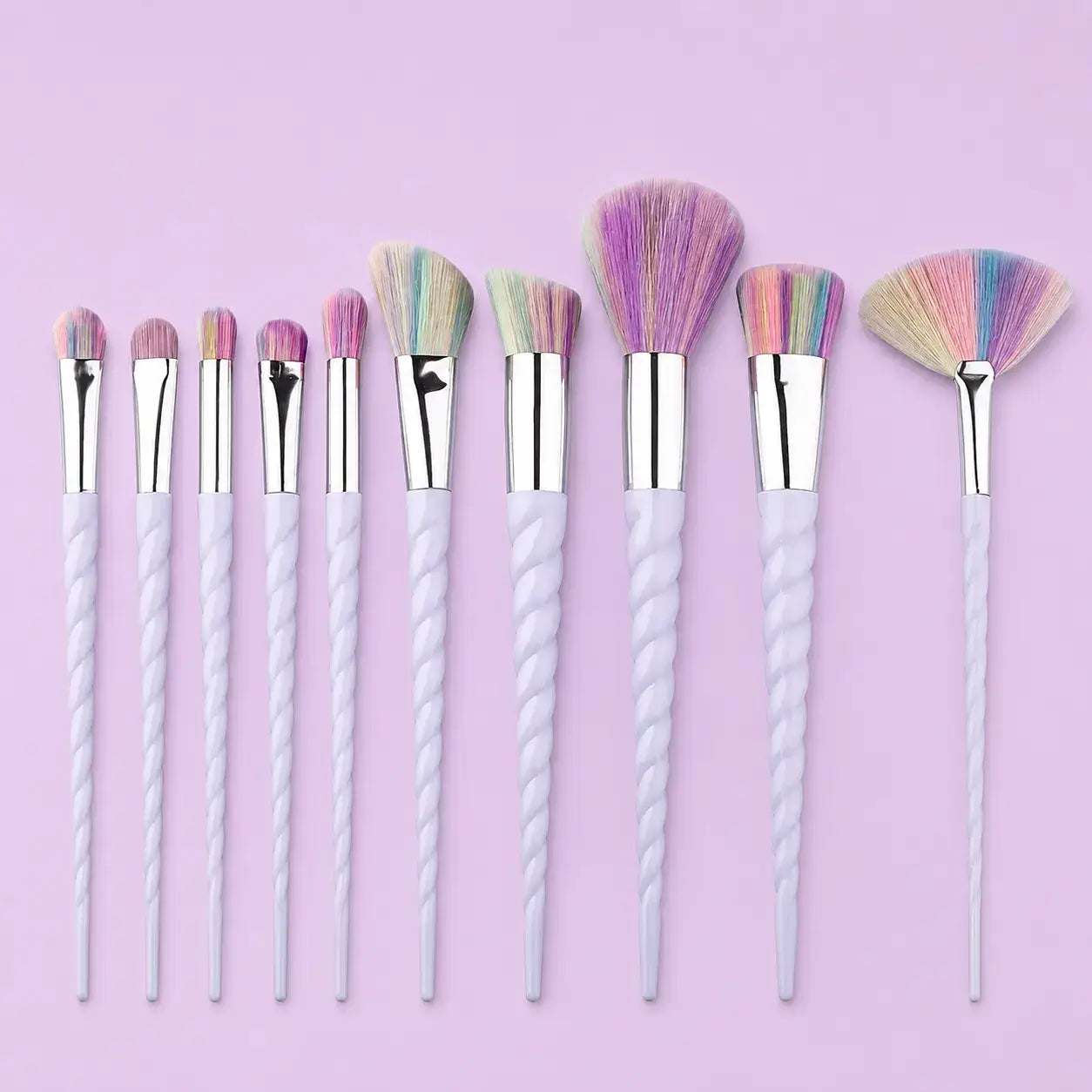 Colorful beauty brush collection with soft bristles
