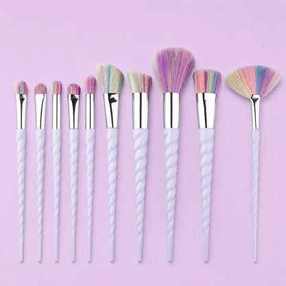 Colorful beauty brush collection with soft bristles

