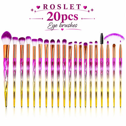 Colorful eye makeup brushes arranged for smooth makeup application